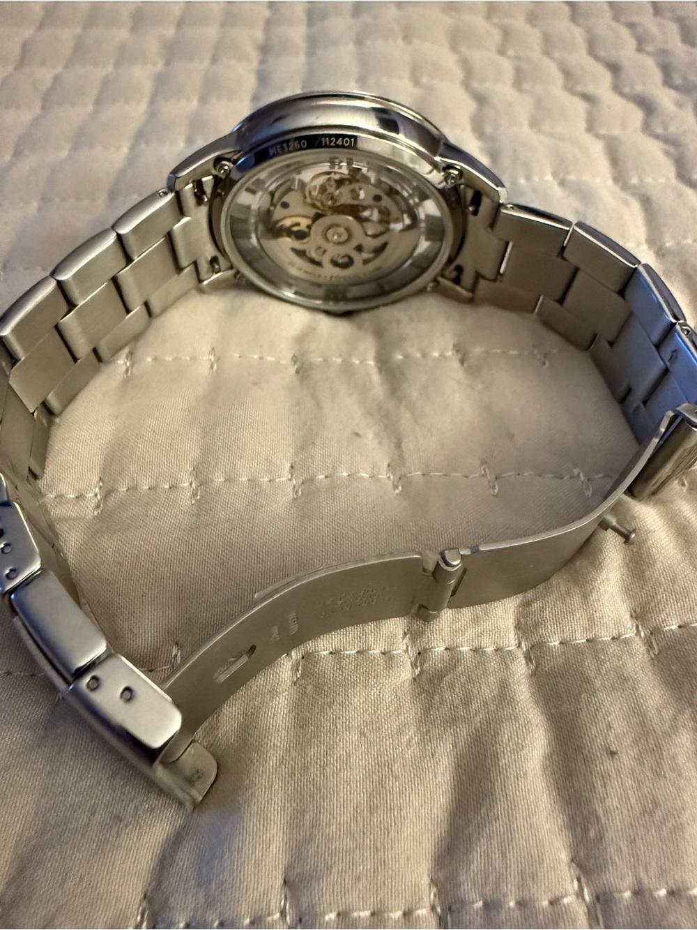 Fossil Townsmen Silver Skeleton Automatic Bracelet Watch - Picture 5 of 6